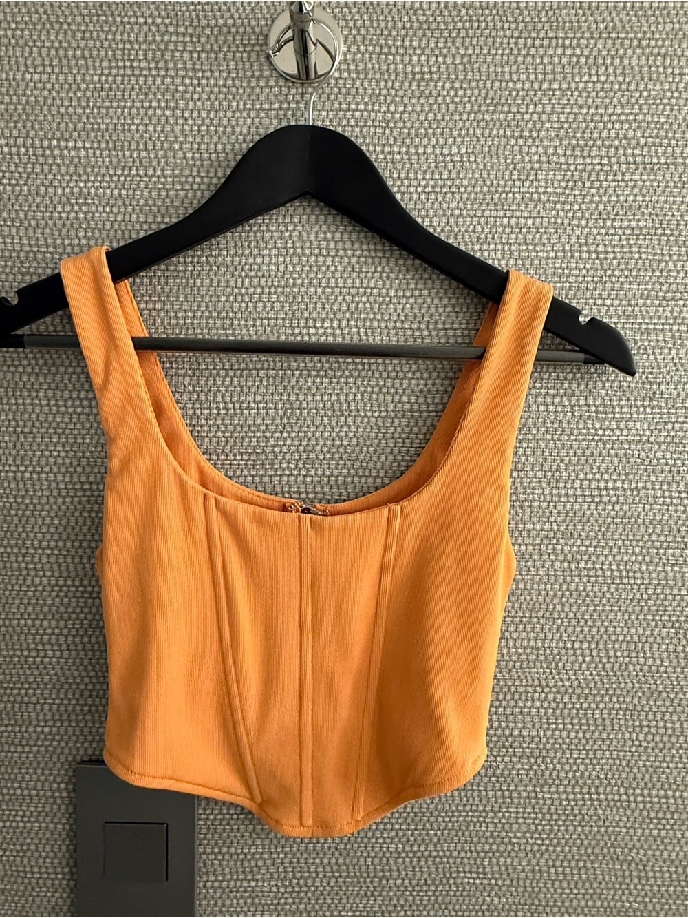 Edit by Nine Orange Cropped Tank Top - Women's Sleeveless Corset Style Size S